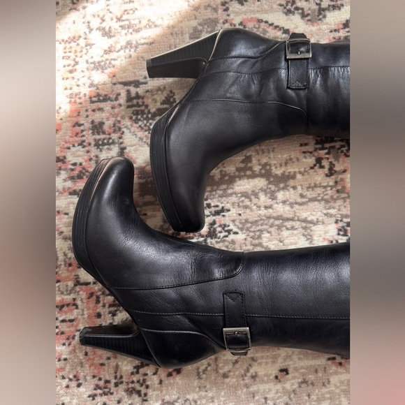 100% natural Leather Heeled Boots in black,used once - Picture 14 of 14